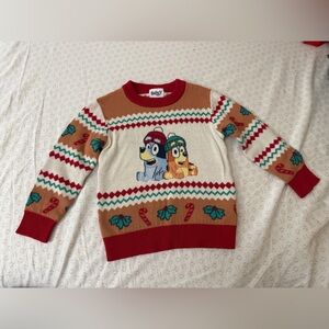 Colorful Holiday Sweater with Bluey Design